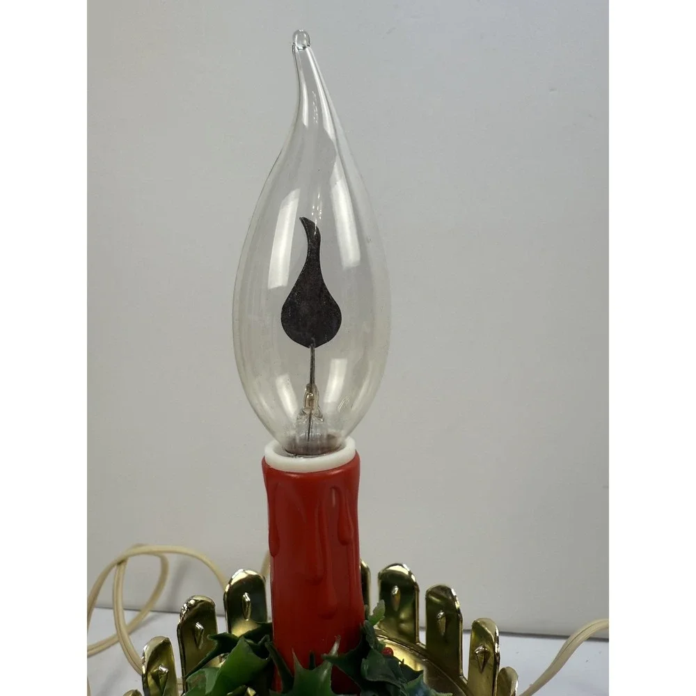Vintage Pair of Christmas Candle Electric Lights W/Original Flame Bulbs